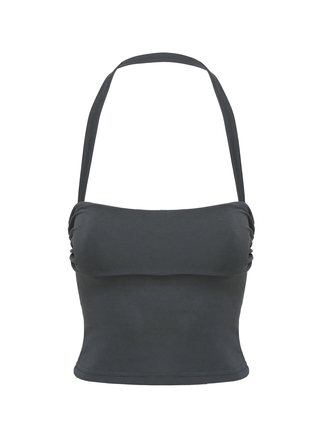 side view of model wearing Princess Polly Nexus Top Slate Sleeveless Square Neck 