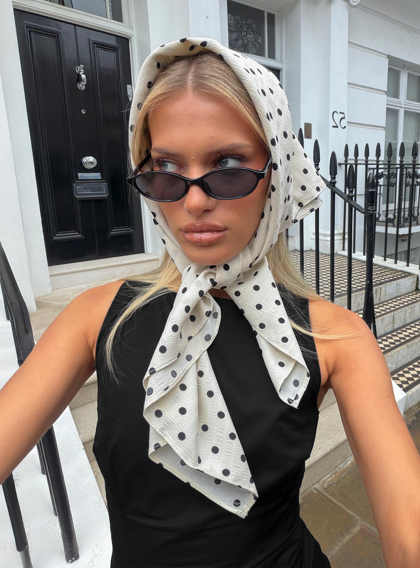Nellie Hair Scarf Cream Polka | Princess Polly