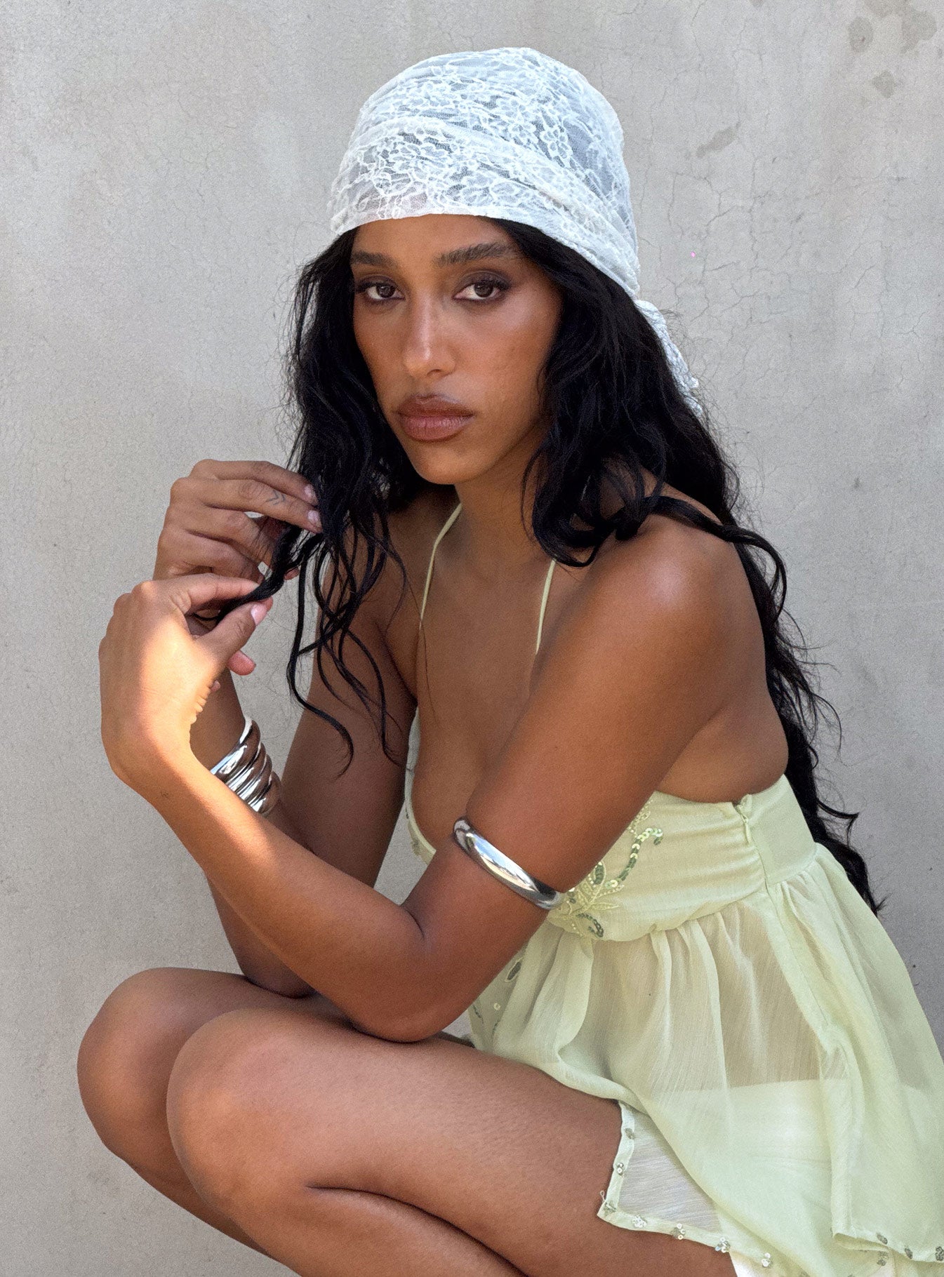 Nellie Hair Scarf White Lace | Princess Polly