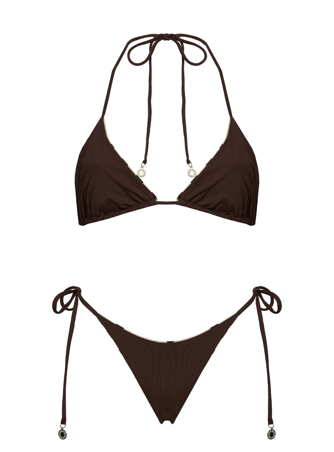 Glora Reversible Tie Side Bikini Bottoms Yellow Polka Dot