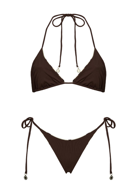 Nevaeh Reversible Triangle Bikini Top Yellow Polka Dot