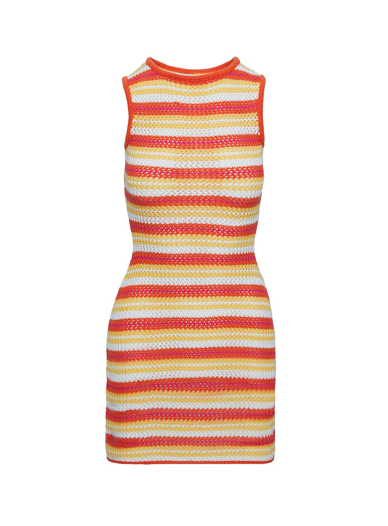 Oxygen Mini Dress Orange Stripe