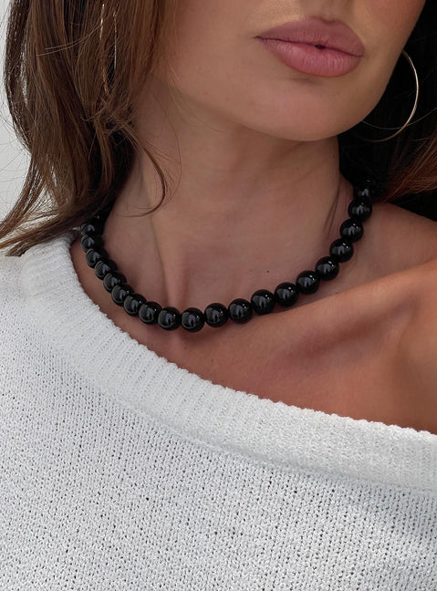 Orlynn Beaded Necklace Black