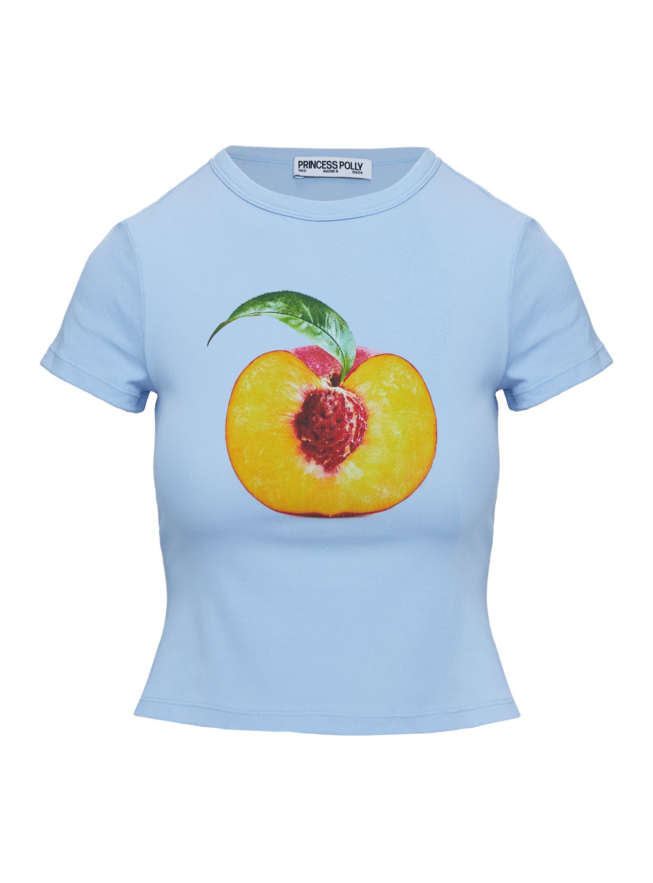 Peachy Baby Graphic Top Blue | Princess Polly