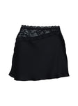   side view of model wearing Princess Polly Pentacles Lace Mini Skirt Black Mini Skirts 