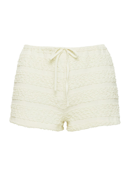 Pinup Broderie Micro Shorts Cream