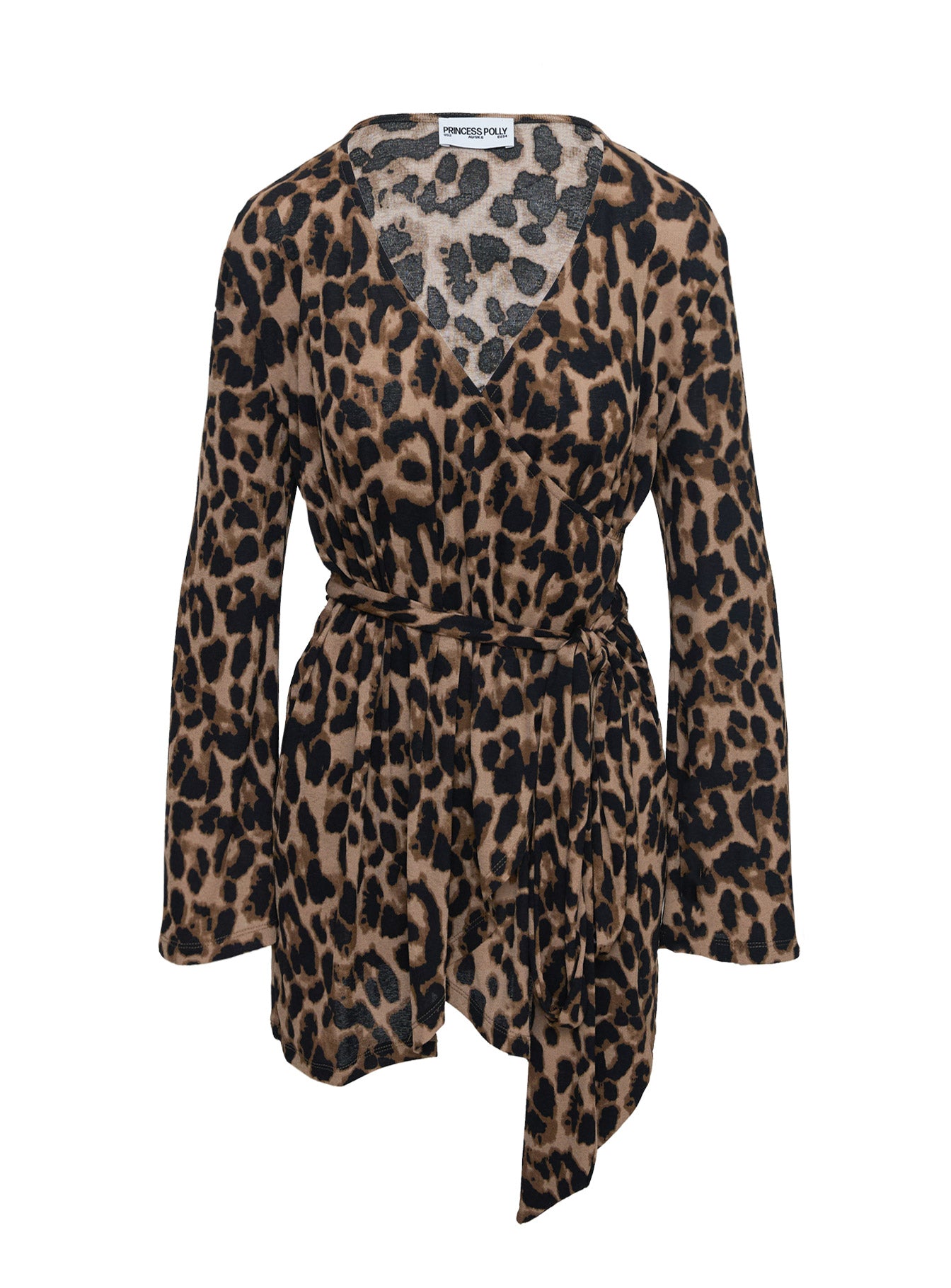 Raquela Wrap Mini Dress Leopard | Princess Polly Raquela Wrap Mini Dress Leopard | Princess Polly