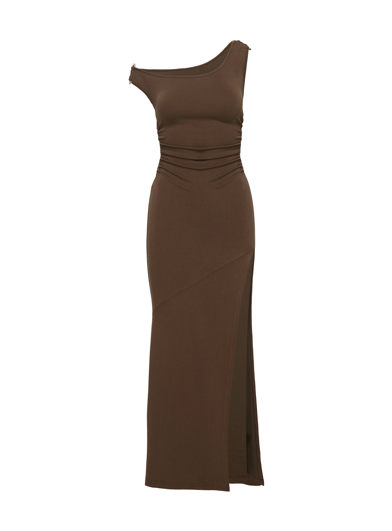 rios one shoulder maxi dress brown Rios One Shoulder Maxi Dress Brown Curve