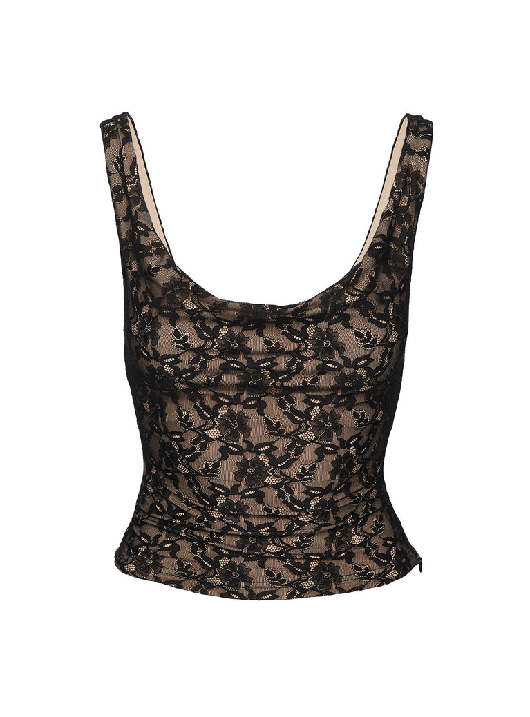 Romani Lace Top Black