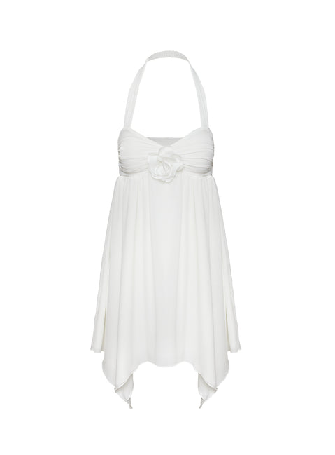 Rossly Mini Dress White Sweetheart Neckline 