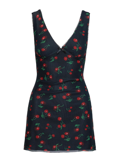 Rosaria Mini Dress Black / Cherries Rosaria Mini Dress Black / Cherries