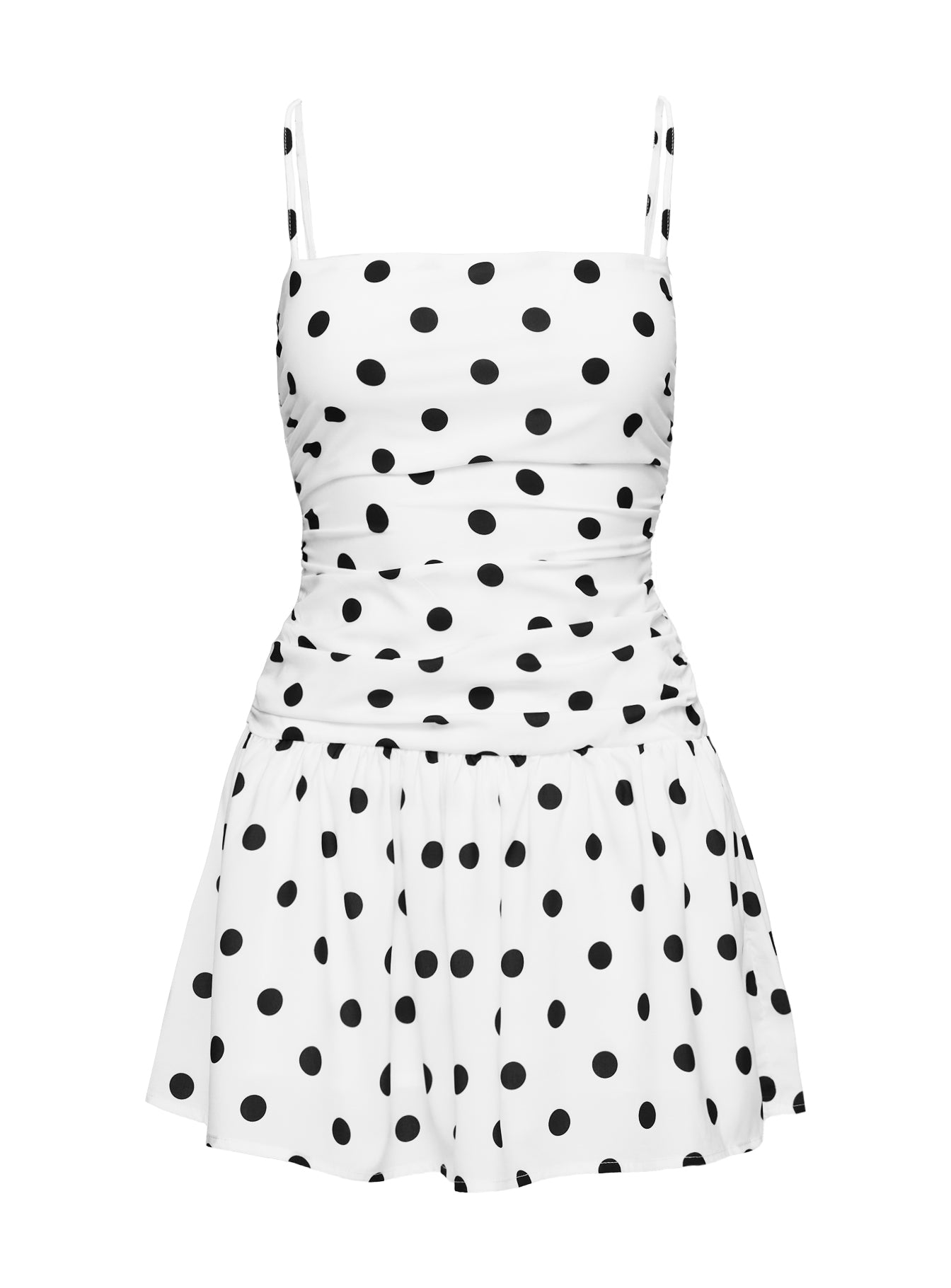 Savennah Ruched Mini Dress Multi Square Neck 