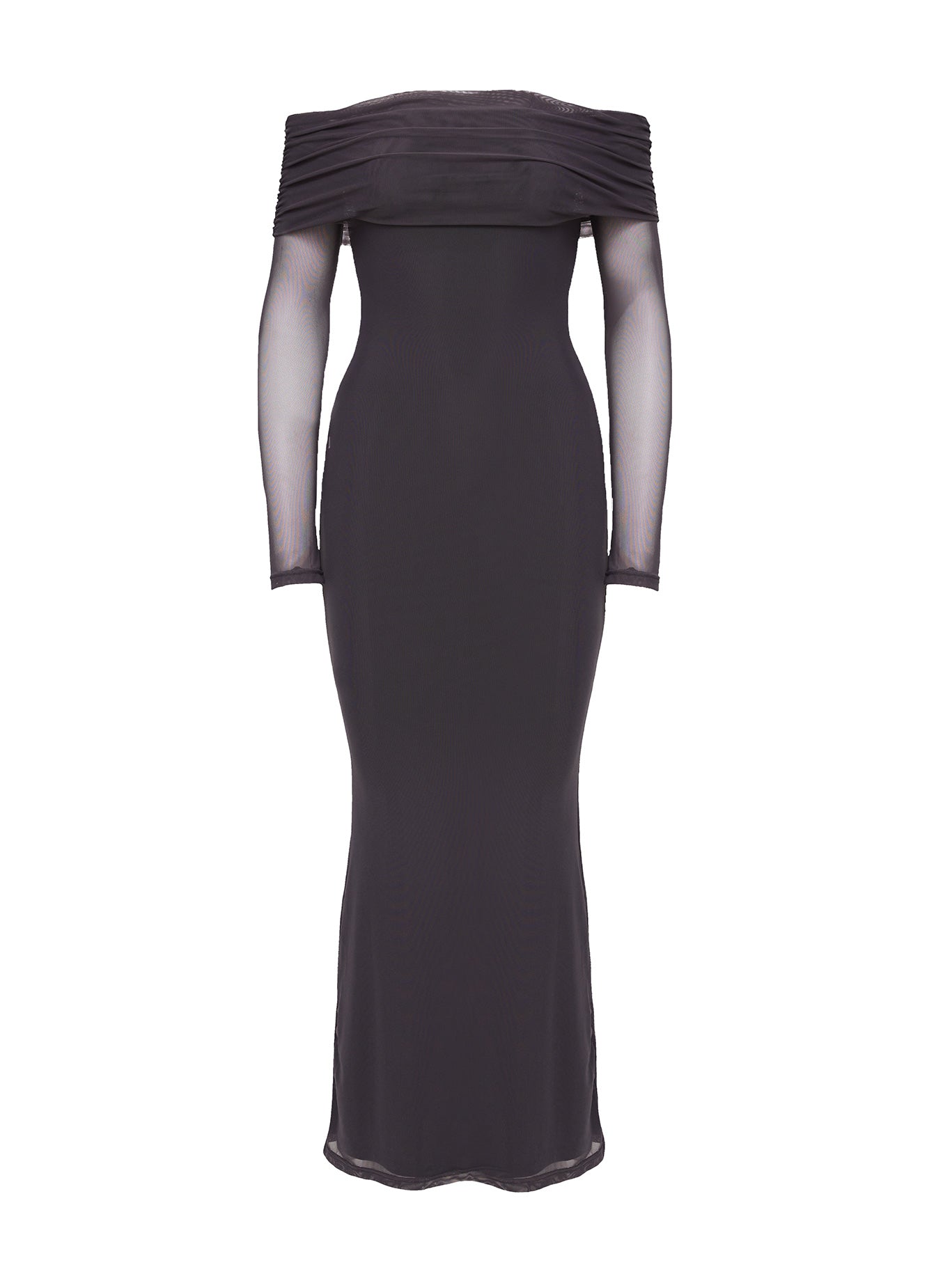 product Princess Polly High Neck  Saywell Off The Shoulder Maxi Dress Charcoal