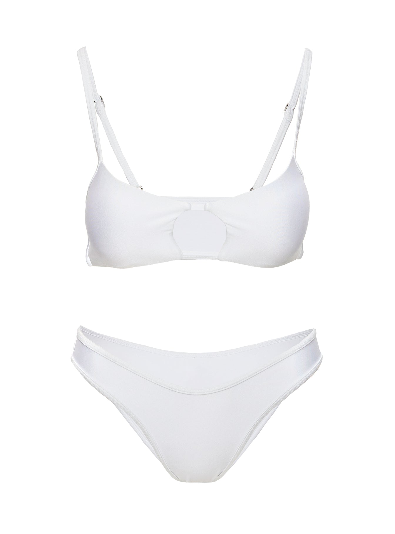 Disco Girl High Cut Bikini Bottom White