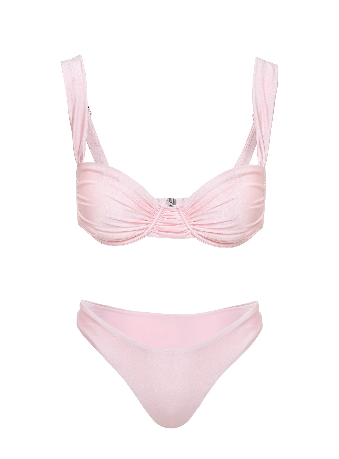Siella Underwire Shine Bikini Top Pink