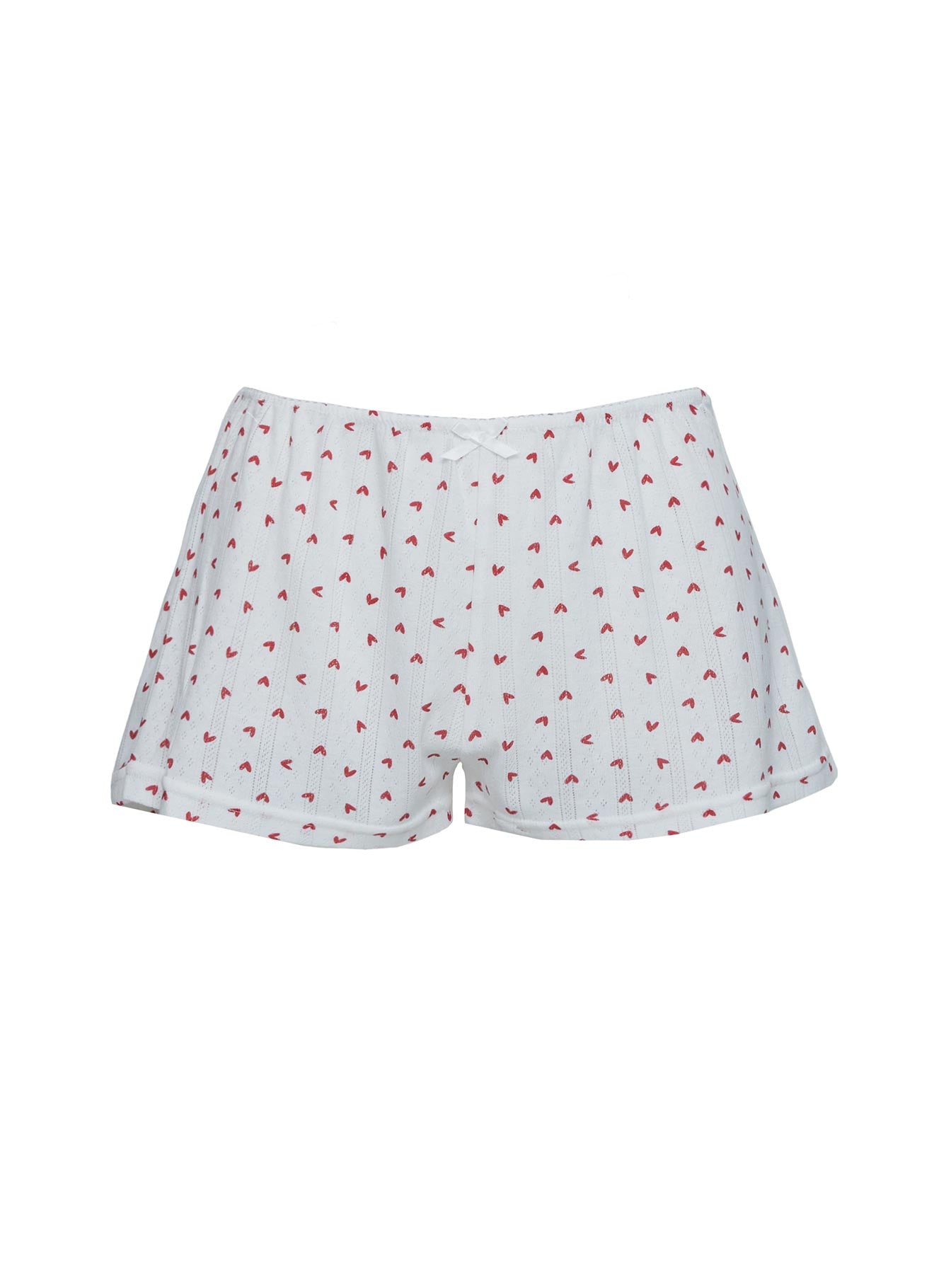 Sleepytea Pointelle Sleep Short White / Red