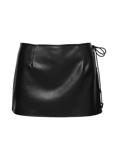 Smolder Tie Up Mini Skirt Black Mini Skirts 