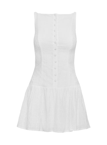 Sweeter Places Embroidered Mini Dress White Petite