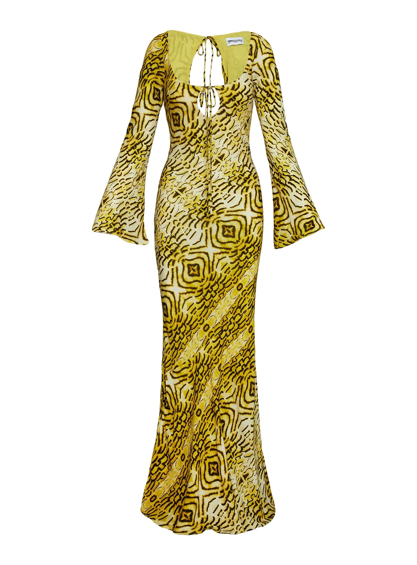 Setting Sun Long Sleeve Maxi Dress Yellow / Black | Princess Polly Setting Sun Long Sleeve Maxi Dress Yellow / Black | Princess Polly