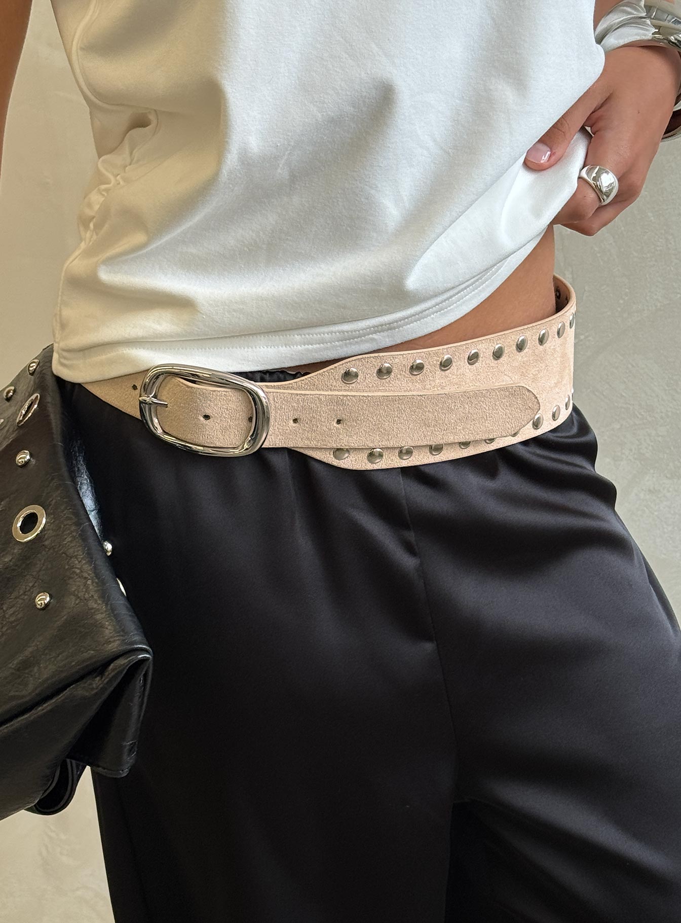 Spheres Stud Belt Beige | Silver L | XL | Beige | Silver | Womens | Princess Polly Spheres Stud Belt Beige | Silver L | XL | Beige | Silver | Womens | Princess Polly