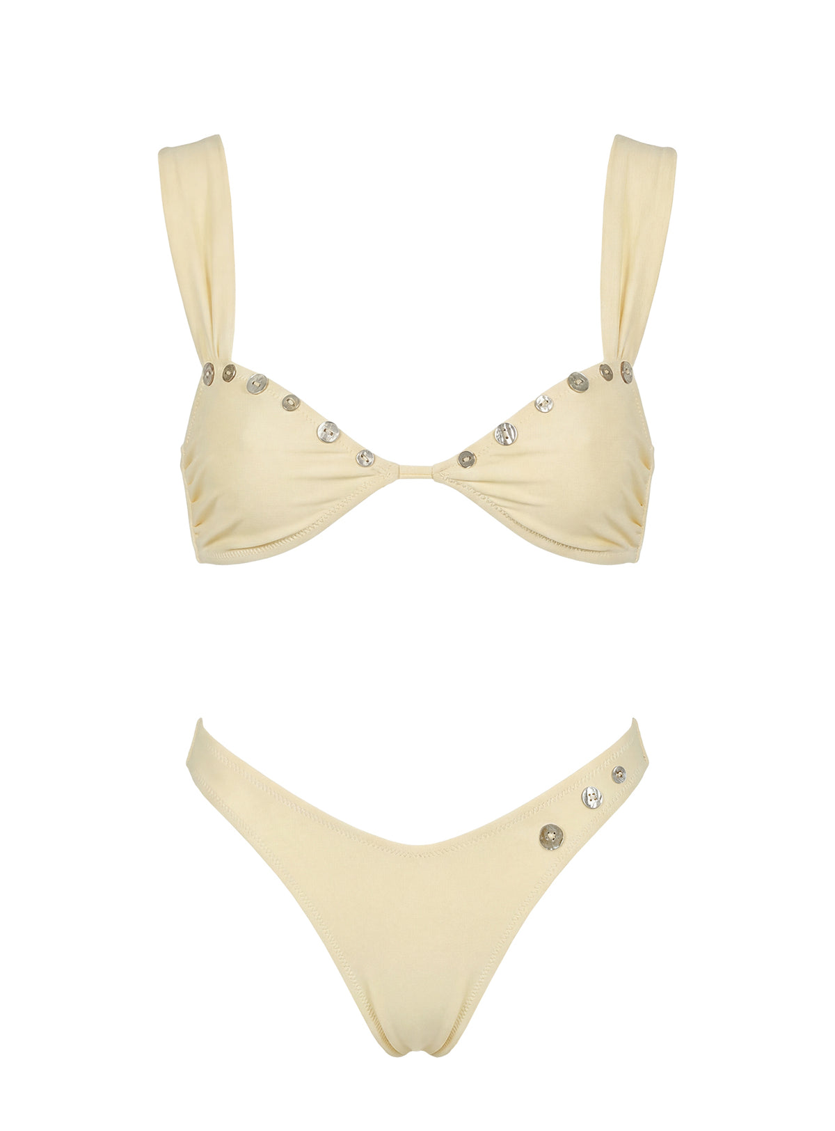 Weekend Nut Shell Endless Weekend Shell Detail Bikini Bottoms Cream | Princess Polly