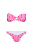 Pink striped bikini bottoms High cut leg, cheeky cut bottoms