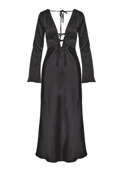 product Princess Polly High Neck  Tashey Bias Cut Maxi Dress Black