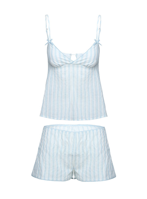 Tenderness Lace Sleep Set Blue / White Stripe