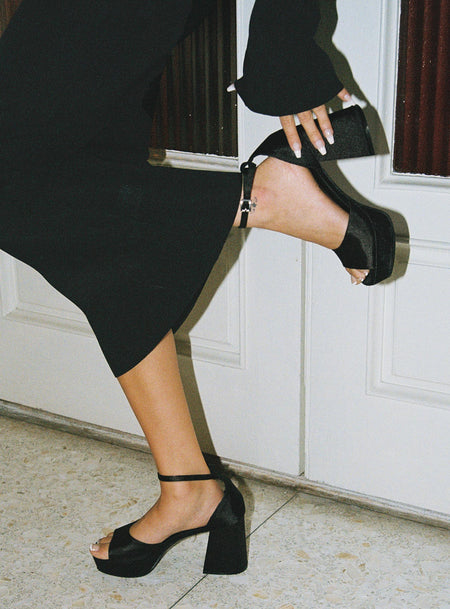 Therapy Ashton Heels Black Satin