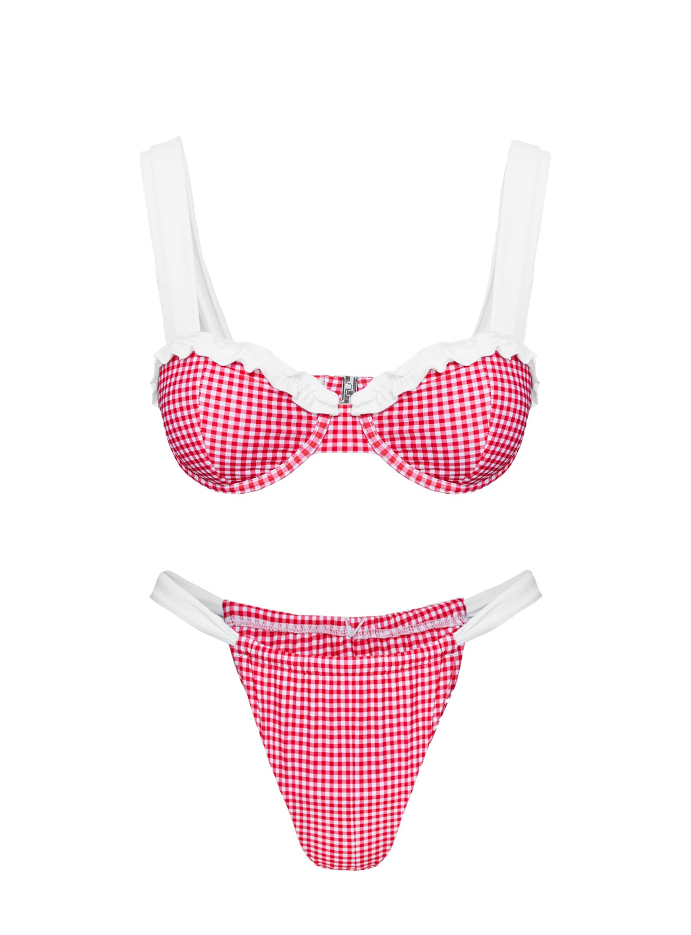 This Summer Underwire Bikini Top Red Gingham