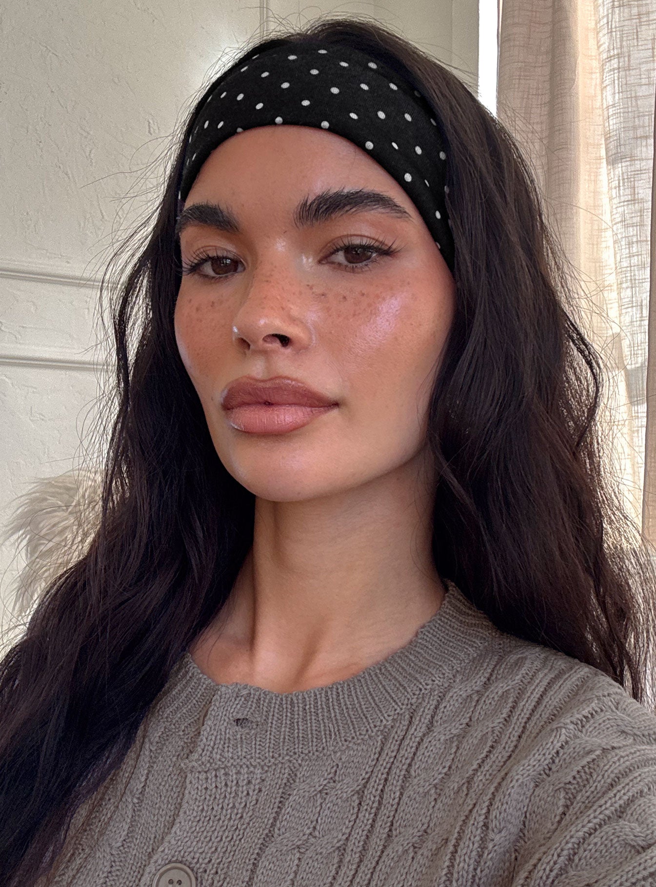 The Juney Headband Black Polka