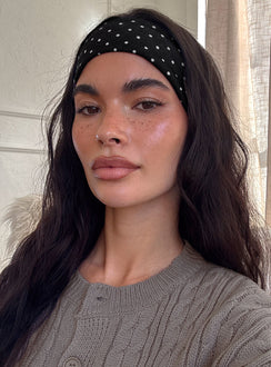 The Juney Headband Black Polka