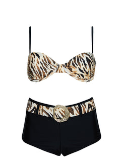 Tigressa Belted Micro Swim Shorts Tiger Multi