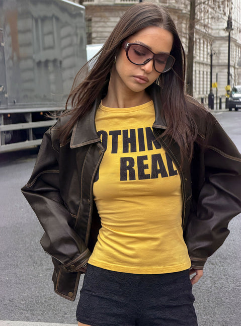 Jaxton Faux Leather Jacket Brown