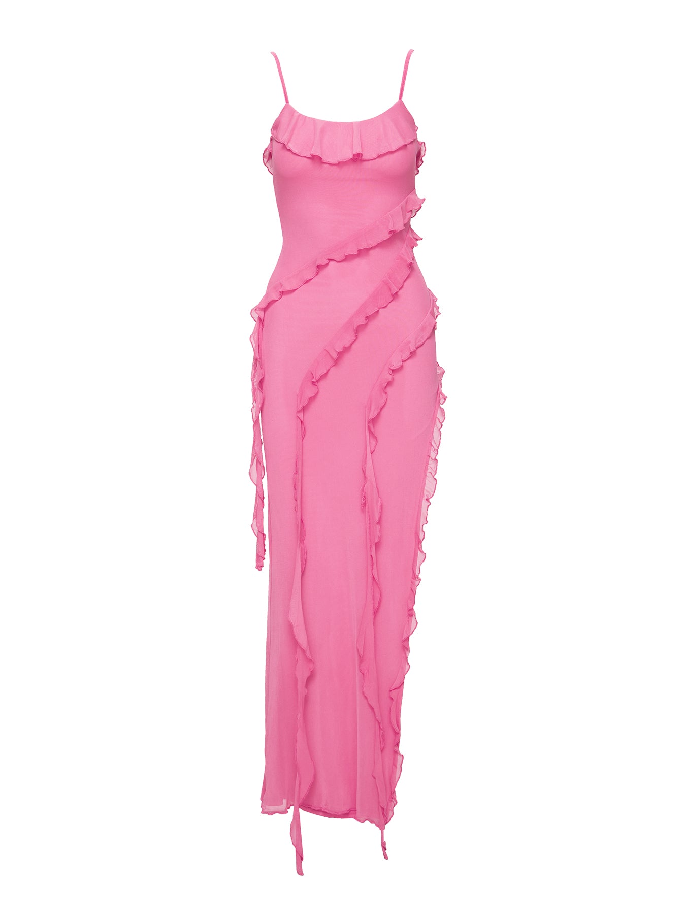 Valerian Frill Maxi Dress Pink