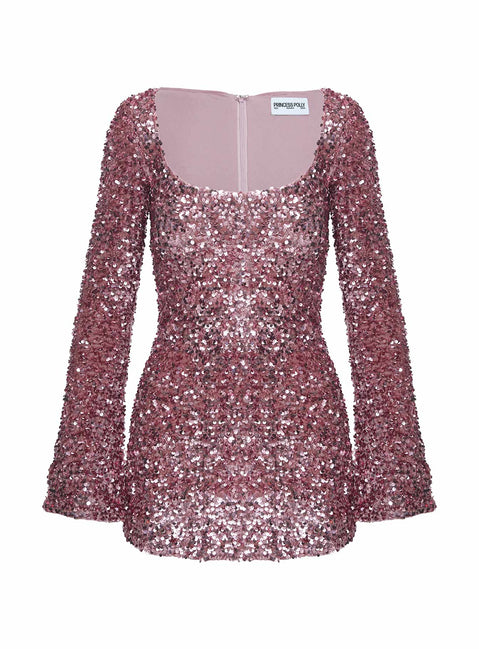 Vinelle Long Sleeve Mini Dress | DUSTY PINK | Womens | Princess Polly Lower Impact Vinelle Long Sleeve Mini Dress | DUSTY PINK | Womens | Princess Polly Lower Impact