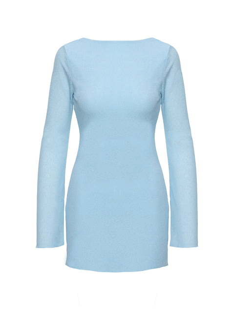 Visualize Long Sleeve Mini Dress | Light Blue | Womens | Princess Polly Visualize Long Sleeve Mini Dress | Light Blue | Womens | Princess Polly