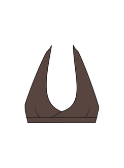 Lock In Active Halter Crop Top Brown