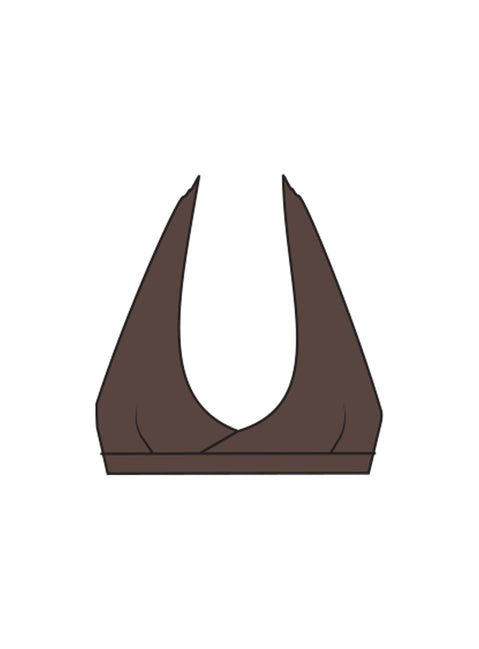 Lock In Active Halter Crop Top Brown