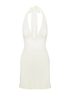 product Princess Polly Youthful Spirit Halter Mini Dress Cream Plunger 