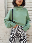 product Zahara Cropped Turtleneck Sweater Green Petite Princess Polly  Cropped 