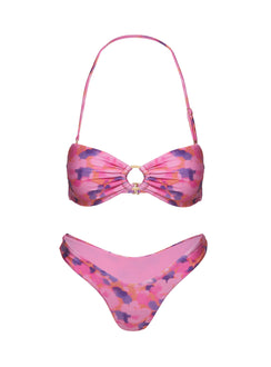 Love Letters High Cut Cheeky Bikini Bottoms Purple Floral