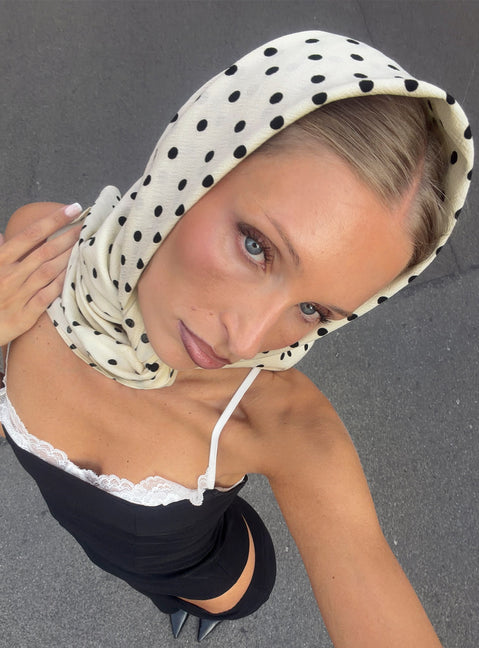 Nellie Scarf Cream Polka