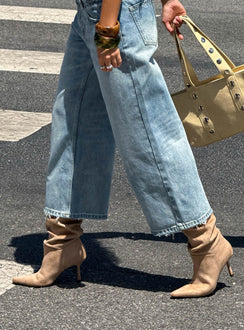 Such A Charmer Faux Suede Scrunch Boot Tan