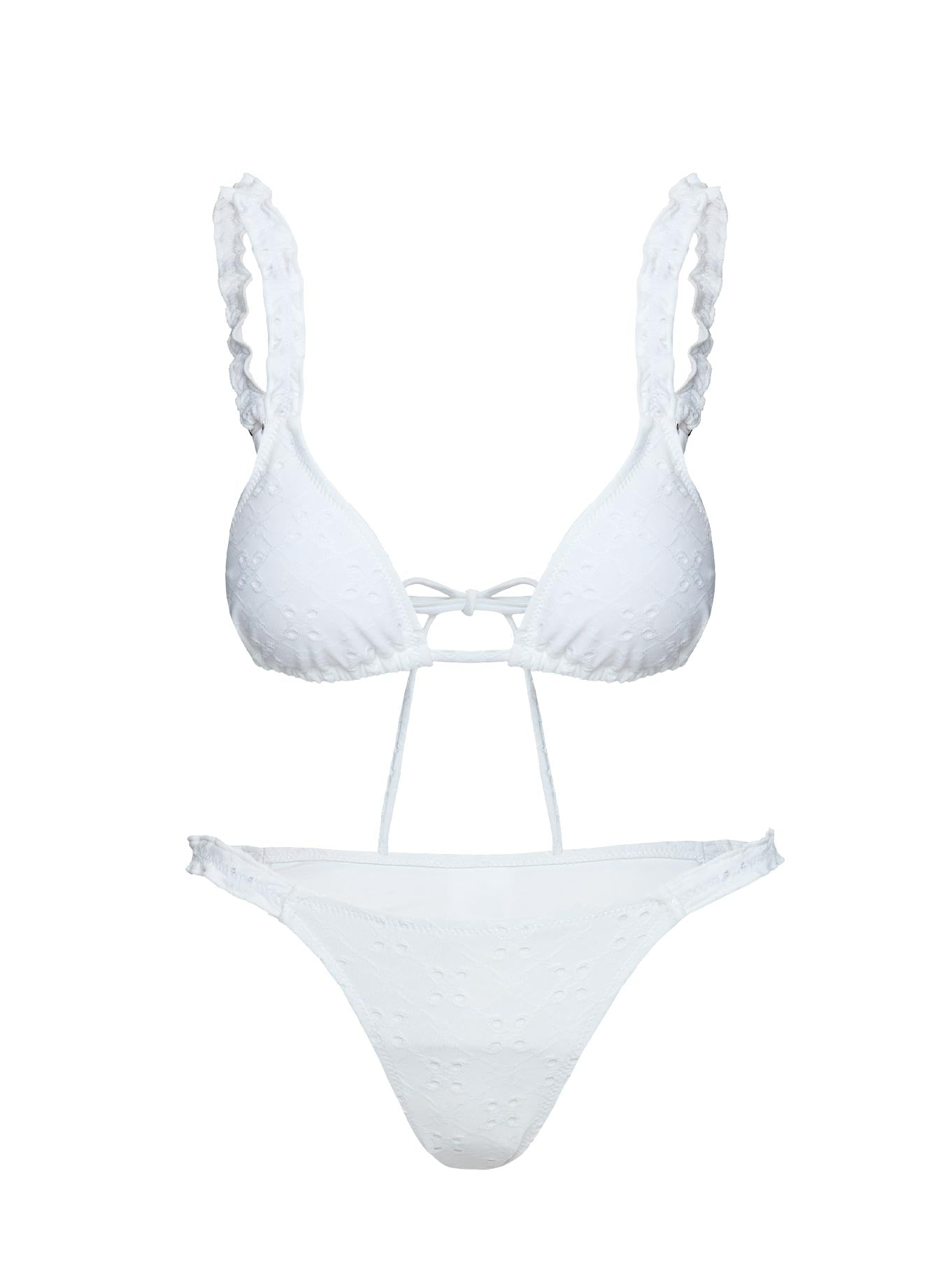 Dazzler Triangle Bikini Top White