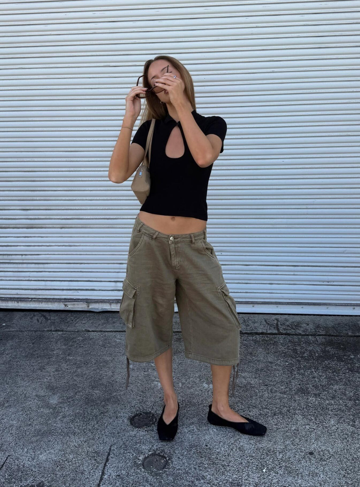 Hudsen Longline Cargo Shorts Khaki Tall