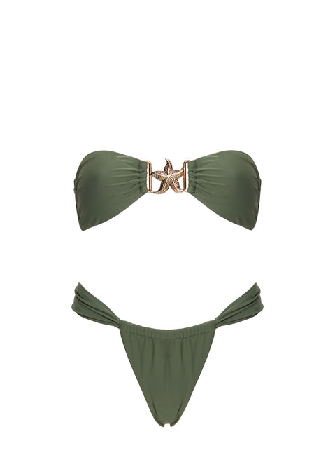 So Sunkissed Hardware Detail Bikini Top Green