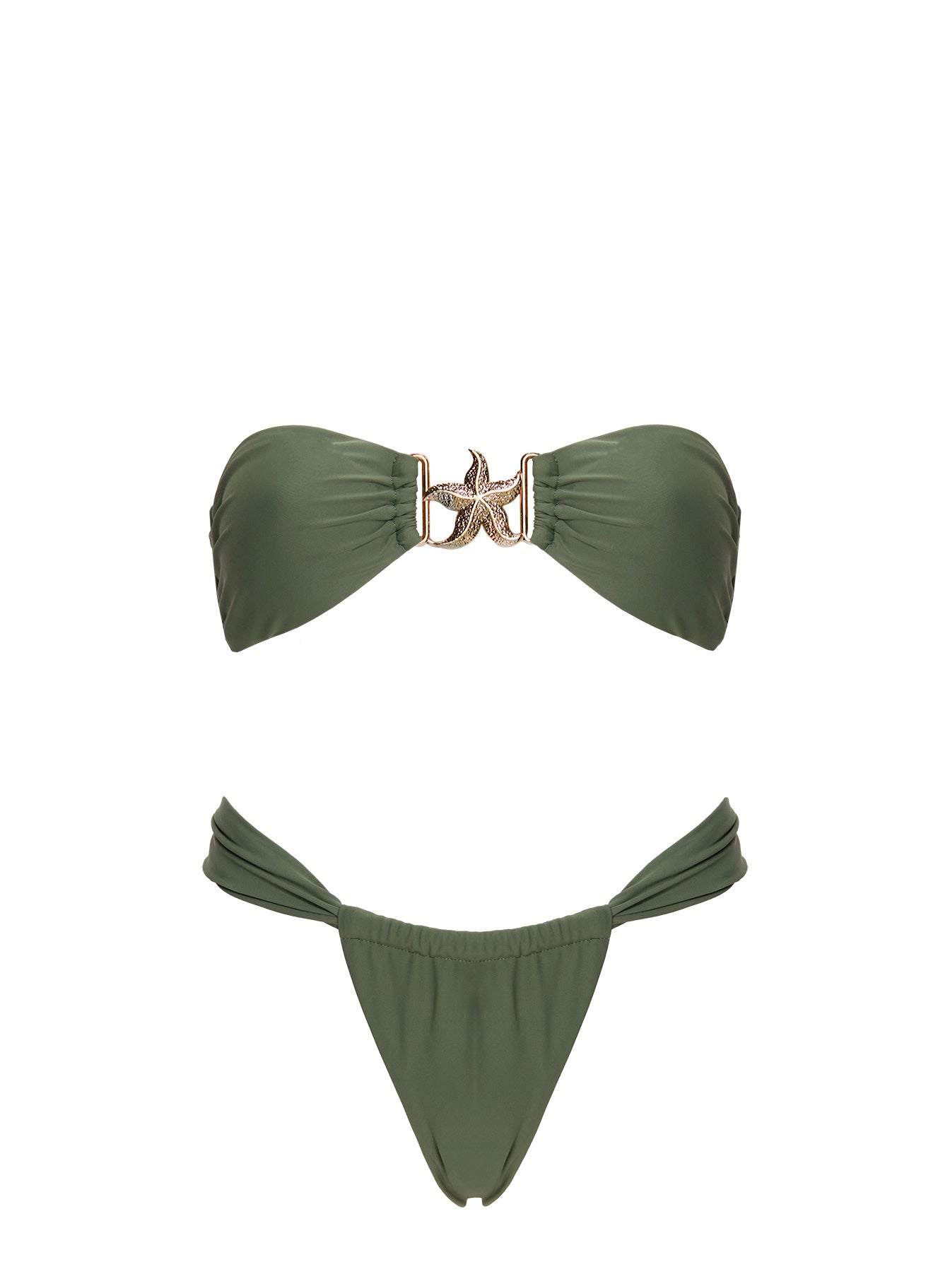 Summer Season Ruched Side Bikini Bottoms Green