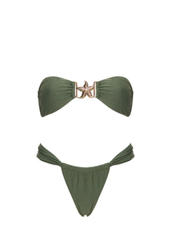 Summer Season Ruched Side Bikini Bottoms Green