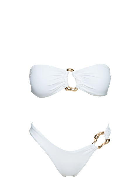 Waves Crashing Bikini Bottoms White